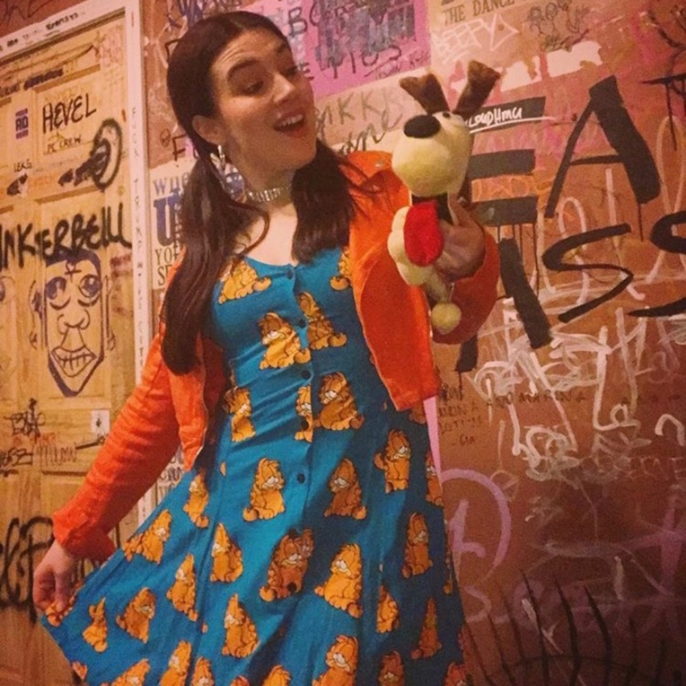 Lazy Oaf x Garfield Teal babydoll dress